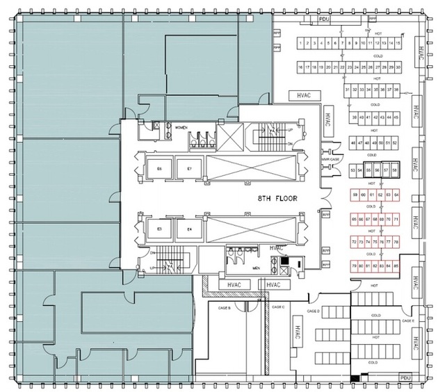 Westin Building Exchange 8th floor data center layout
